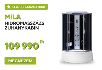 Mila hidromasszázs zuhanykabin - fekete