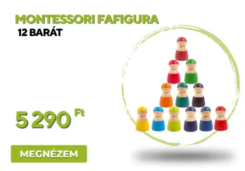 12 barát színes Montessori fafigura