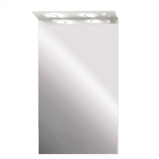 Toscano fürdőszoba tükör 55 cm LED megvilágítással, magasfényű festett fehér