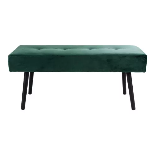 Skiby pad, sötét zöld bársony, fekete lábakkal 100x35x44 cm