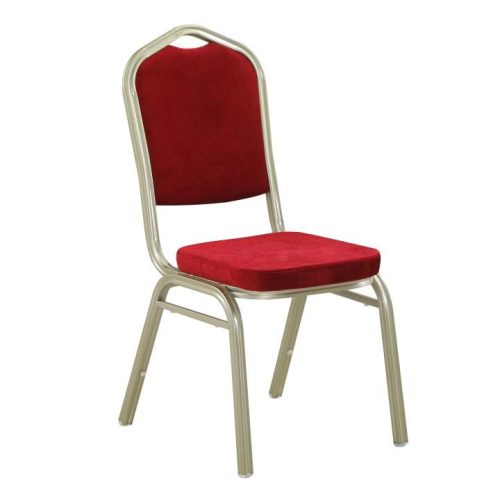 ZINA 2 NEW Egymásra rakható szék bordeaux szövet + pezsgő keret