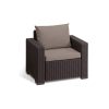 California 3 seater kerti bútor garnitúra, barna színben, meleg taupe párnával