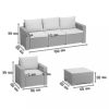 California 3 seater kerti bútor garnitúra, barna színben, meleg taupe párnával