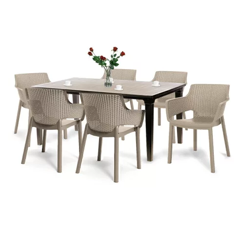 Fueva 6+1 kerti bútor garnitúra szett cappuccino