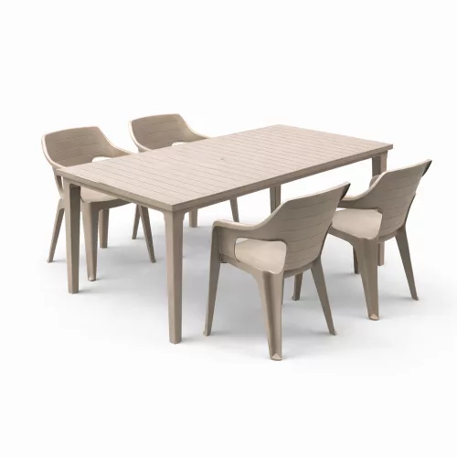 Elina 4+1 kerti bútor garnitúra szett cappuccino