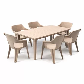 Elina 6+1 kerti bútor garnitúra szett cappuccino