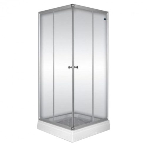 Szögletes 90x90  zuhanykabin átlátszó üveggel zuhanytálca nélkül