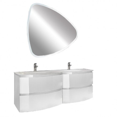 Ambrózia 140 fürdőszoba bútor aszimmetrikus LED tükörrel