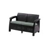 Corfu love seat, grafit színben, világos szürke párnával