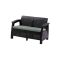 Corfu love seat, grafit színben, világos szürke párnával