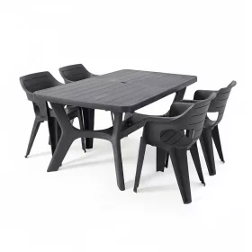 Natalie 4+1 kerti bútor garnitúra szett grafit