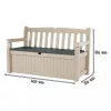 Eden Garden Bench pad és tároló, barna-beige színben