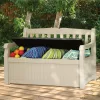 Eden Garden Bench pad és tároló, barna-beige színben