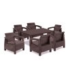 Corfu Relax duo kerti bútor garnitúra futura asztallal barna
