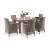 Liowa 6+1 kerti bútor garnitúra szett cappuccino színben