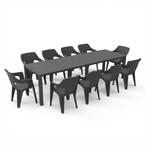 Florin 10+1 kerti bútor garnitúra szett grafit