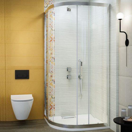 WB02 90x90 cm íves zuhanykabin zuhanytálca nélkül