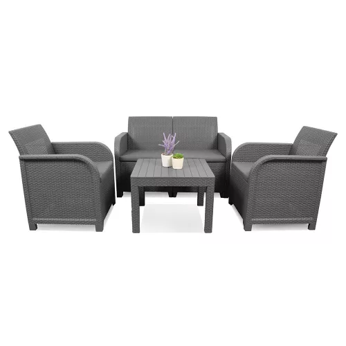 Sanremo kerti bútor szett chicago asztallal szürke