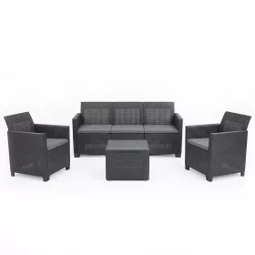 Claire 5 személyes kerti bútor garnitúra párnatartós asztallal grafit