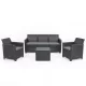 Claire 5 személyes kerti bútor garnitúra párnatartós asztallal grafit