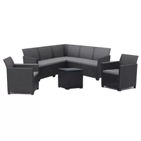 Claire IV 7 személyes kerti bútor garnitúra vigo tárolós asztallal grafit