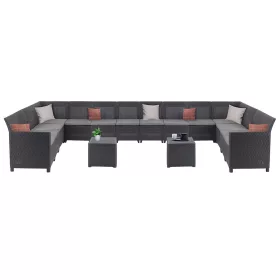 Claire IV 14 személyes kerti bútor garnitúra vigo tárolós asztallal grafit