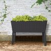 Splendor megemelt műanyag kerti virágláda 120l fonott rattan antracit