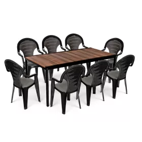 Lagos Large 8+1 kerti bútor garnitúra szett dió-grafit