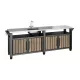 Decocoat unity chef műanyag kerti grill asztal 415l kőrisfa