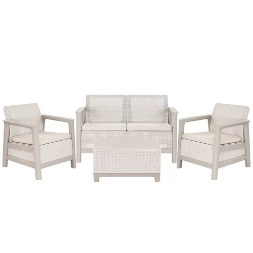 Scandi Box linea duo kerti bútor szett jute tárolós asztallal