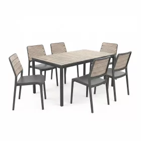 Porto Nova 160 6+1 kerti bútor garnitúra szett kőris-grafit