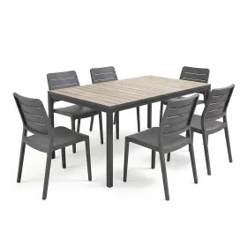 Porto Nova Prime 160 6+1 kerti bútor garnitúra szett kőris-grafit