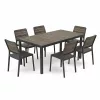 Porto Nova 160 6+1 kerti bútor garnitúra szett dió-grafit