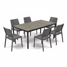 Porto Nova Prime 200 6+1 kerti bútor garnitúra szett dió-grafit