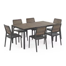 Porto Nova 200 6+1 kerti bútor garnitúra szett dió-grafit