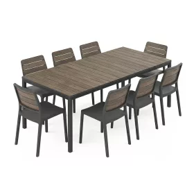 Porto Nova 200 8+1 kerti bútor garnitúra szett dió-grafit