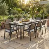 Porto Nova 200 8+1 kartámaszos kerti bútor garnitúra szett dió-grafit
