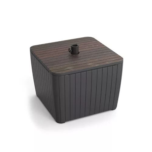 Deco Luzon műrattan napernyőtartós kerti asztal