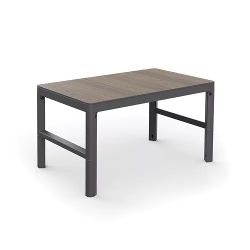 Deco lyon állítható magasságú műanyag kerti asztal dió-grafit