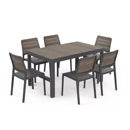 Deco Lyon 6+1 kerti bútor garnitúra szett dió-grafit