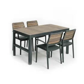 Deco Lyon 4+1 kartámaszos kerti bútor garnitúra szett dió-grafit