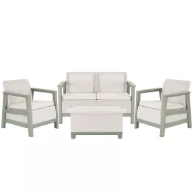 Scandi linea kerti bútor szett jute tárolós asztallal zsálya zöld-homok