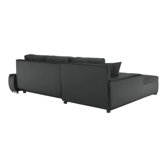 TRAMP Univerzális sarok kanapé tárolóval fekete