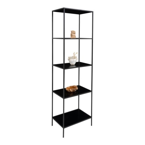 Vita polc 5 polccal, fekete, fekete kerettel, 51x36x170 cm