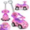 Ride-on autó tolóautó 3 az 1-ben deluxe fogantyúval és zenélő panellel rózsaszín