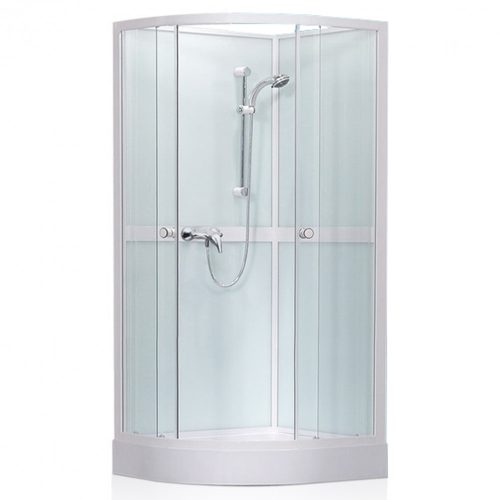 Simple íves, üveg hátfalas zuhanykabin zuhanytálcával