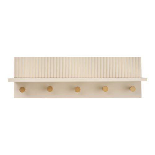 Rocca fali polc akasztókkal bézs, 50x12x16 cm