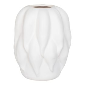 Váza, kerámia, bézs, 19,5x19,5x26 cm