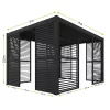 LUXE Lamellás oldalpanel R 123x218cm 4 m-ig antracit