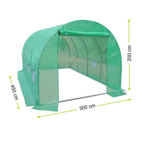 Fólia melegház 3X4,5X2 m (váz+fólia)